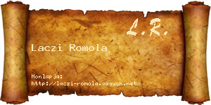Laczi Romola névjegykártya